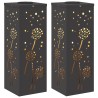 Lumière de chemin LED solaire 2 pcs Noir Acier laminé à froid 537712537712