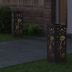 Lumière de chemin LED solaire 2 pcs Noir Acier laminé à froid 537712537712