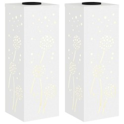 Lumière de chemin LED solaire 2 pcs Blanc Acier laminé à froid 537713537713