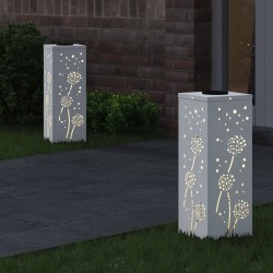 Lumière de chemin LED solaire 2 pcs Blanc Acier laminé à froid 537713537713