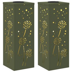 Lumière de chemin LED solaire 2 pcs Vert olive 537716537716