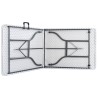 Table pliable de jardin avec 2 bancs 180 cm Acier et PEHD Blanc 537718537718