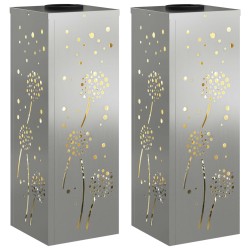 Lumière de chemin LED solaire 2 pcs Argenté Acier Galvanisé 537720537720