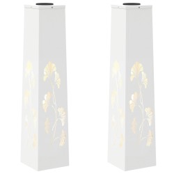 Lumière de chemin LED solaire 2 pcs Blanc Acier laminé à froid 537721537721