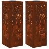 Lumière de chemin LED solaire 2 pcs Rouillé Acier patiné 537723537723