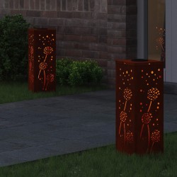 Lumière de chemin LED solaire 2 pcs Rouillé Acier patiné 537723537723