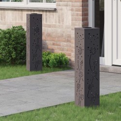 Lumière de chemin LED solaire 2 pcs Noir Acier laminé à froid 537725537725