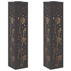 Lumière de chemin LED solaire 2 pcs Noir Acier laminé à froid 537725537725