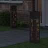 Lumière de chemin LED solaire 2 pcs Noir Acier laminé à froid 537725537725