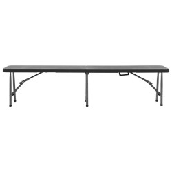 Bancs de jardin pliables lot de 2 180 cm PEHD Noir 537726537726
