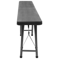 Bancs de jardin pliables lot de 2 180 cm PEHD Noir 537726537726