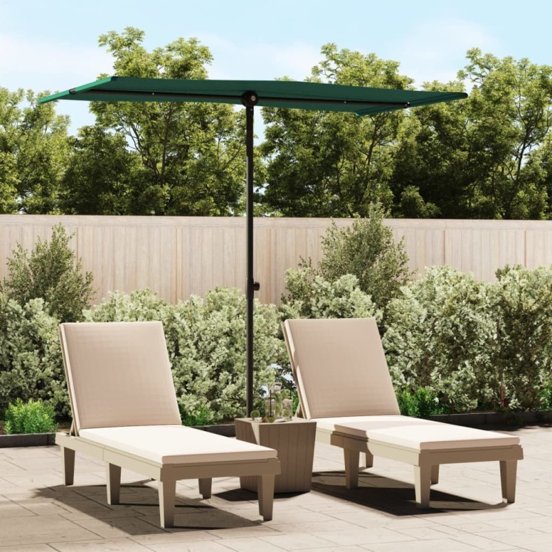 Parasol de jardin avec mât en aluminium 180x110 cm vert 537732537732