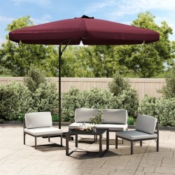 Parasol de jardin avec mât en acier 300 cm Rouge bordeaux 537733537733