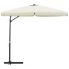 Parasol d'extérieur avec mât en acier 300 cm blanc sable 537737537737