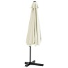 Parasol d'extérieur avec mât en acier 300 cm blanc sable 537737537737