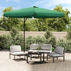 Parasol d'extérieur avec mât en acier 300 cm vert 537738537738