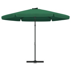 Parasol d'extérieur avec mât en acier 300 cm vert 537738537738