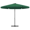 Parasol d'extérieur avec mât en acier 300 cm vert 537738537738