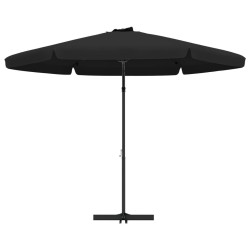 Parasol de jardin avec mât en acier 300 cm Noir 537740537740