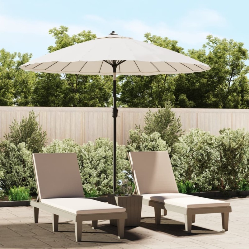 Parasol d'extérieur et mât avec aluminium 270 cm Blanc sable 537741537741