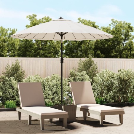Parasol d'extérieur et mât avec aluminium 270 cm Blanc sable 537741537741