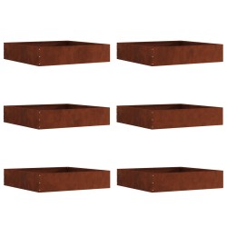 Bordure de Pelouse 6 pcs Rouillé 60 x 60 x 13 cm 537744537744