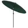Parasol d'extérieur avec mât en aluminium 270 cm Vert 537745537745