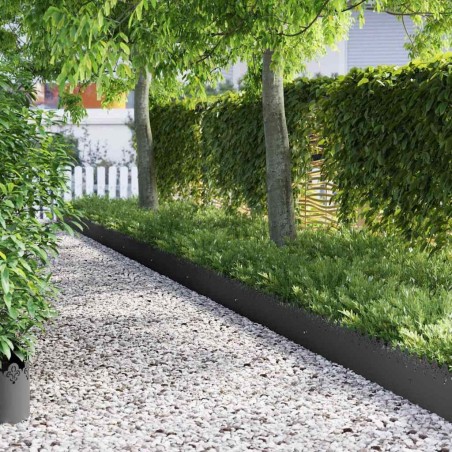 Bordures de pelouse 10 pcs Noir 103 x 0,05 x 22 cm Acier 537746537746