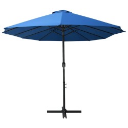 Parasol d'extérieur et poteau en aluminium 460x270 cm Bleu 537747537747