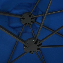 Parasol d'extérieur et poteau en aluminium 460x270 cm Bleu 537747537747