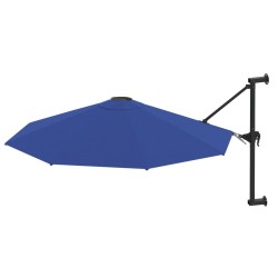 Parasol mural avec mât métallique 300 cm Bleu 537748537748