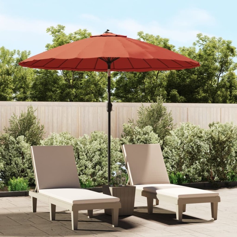 Parasol d'extérieur et mât avec aluminium 270 cm terre cuite 537750537750
