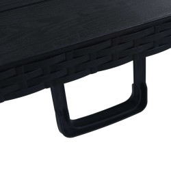 Table pliable de jardin Noir 180x75x72 cm PEHD Imitation rotin 537752537752