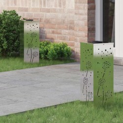 Lumière de chemin LED solaire 2 pcs Argenté Acier inoxydable 537753537753