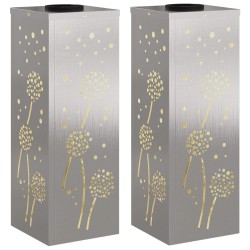 Lumière de chemin LED solaire 2 pcs Argenté Acier inoxydable 537753537753