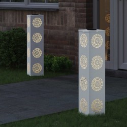 Lumière de chemin LED solaire 2 pcs Blanc Acier laminé à froid 537754537754