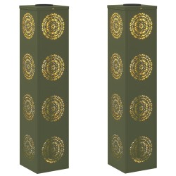 Lumière de chemin LED solaire 2 pcs Vert olive 537756537756