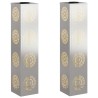 Lumière de chemin LED solaire 2 pcs Argenté Acier inoxydable 537757537757