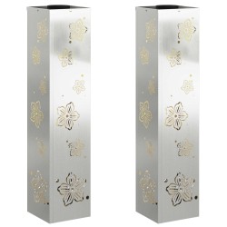 Lumière de chemin LED solaire 2 pcs Argenté Acier Galvanisé 537761537761