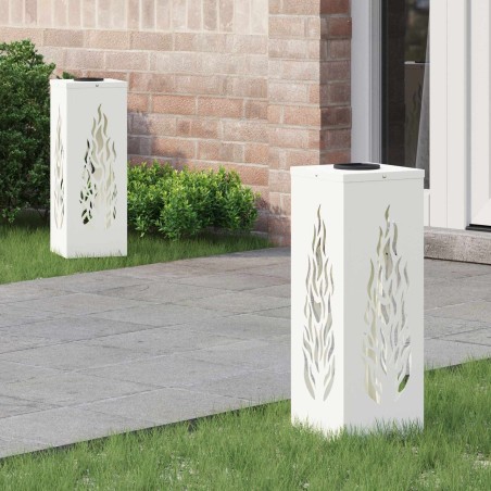 Lumière de chemin LED solaire 2 pcs Blanc Acier laminé à froid 537765537765