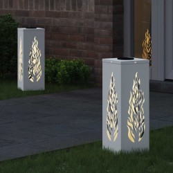 Lumière de chemin LED solaire 2 pcs Blanc Acier laminé à froid 537765537765