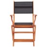 Chaises pliables de jardin lot de 4 Noir Eucalyptus textilène 537766537766