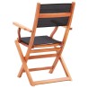 Chaises pliables de jardin lot de 4 Noir Eucalyptus textilène 537766537766