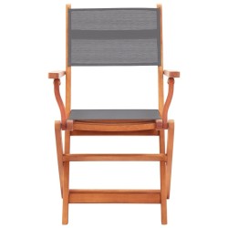 Chaises pliables de jardin lot de 4 Gris Eucalyptus textilène 537767537767