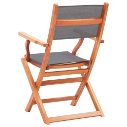 Chaises pliables de jardin lot de 4 Gris Eucalyptus textilène 537767537767