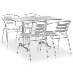 Ensemble à manger d'extérieur 5 pcs Aluminium Argenté 537768537768