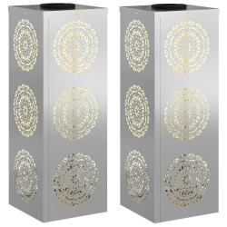 Lumière de chemin LED solaire 2 pcs Argenté Acier Galvanisé 537769537769