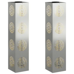 Lumière de chemin LED solaire 2 pcs Argenté Acier Galvanisé 537770537770