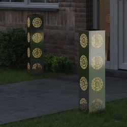 Lumière de chemin LED solaire 2 pcs Argenté Acier Galvanisé 537770537770