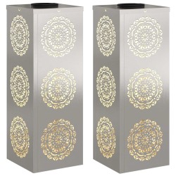 Lumière de chemin LED solaire 2 pcs Argenté Acier inoxydable 537773537773